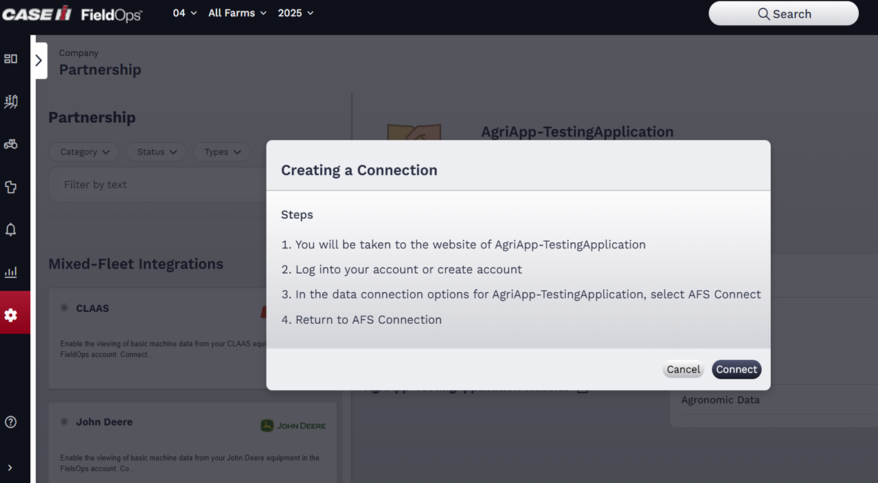 Diagram describing CNH Login
